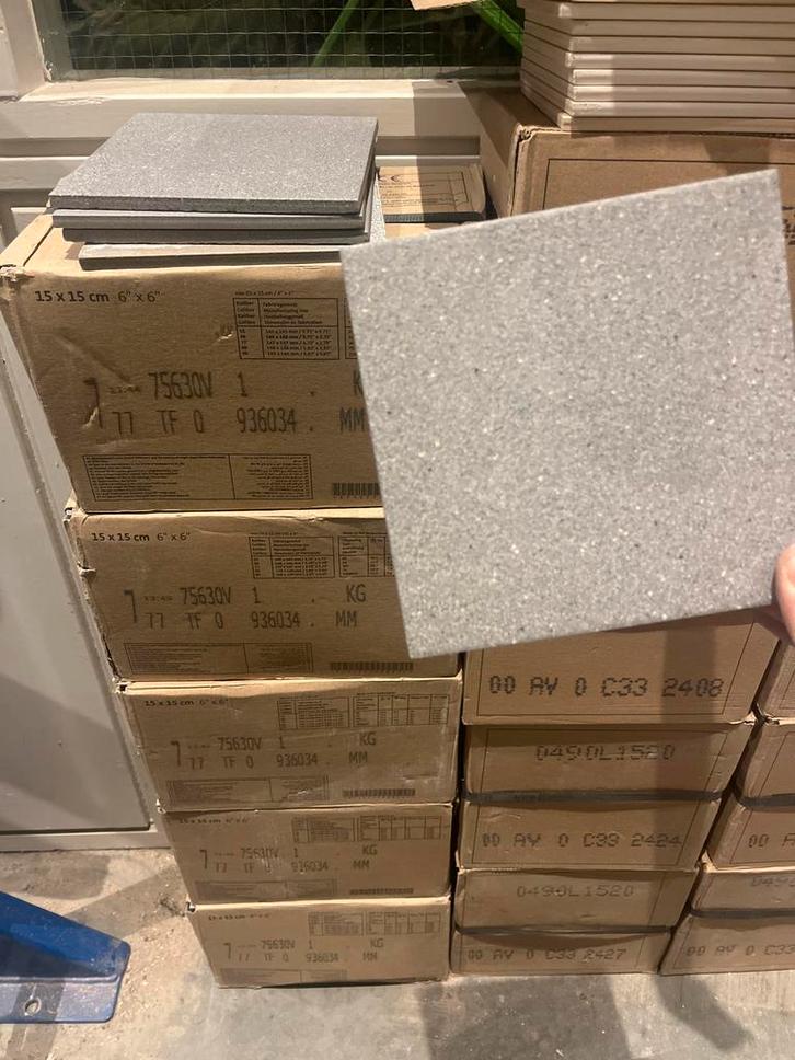 Mosa Global Collection Vloertegels 15x15 Muisgrijs, Doe-het-zelf en Verbouw, Tegels, Nieuw, Vloertegels, Keramiek, Minder dan 20 cm
