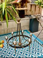 Leuke (brocante ) kroonluchter voor in tuinhuis !, Ophalen, Gebruikt, Metaal
