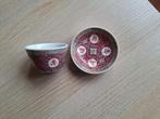 Chinese roze porseleinen kom en schotel, Ophalen of Verzenden