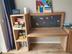 Steigerhouten speeltafel/ bureau met kast en magneetbord, Ophalen, Gebruikt, Tafel