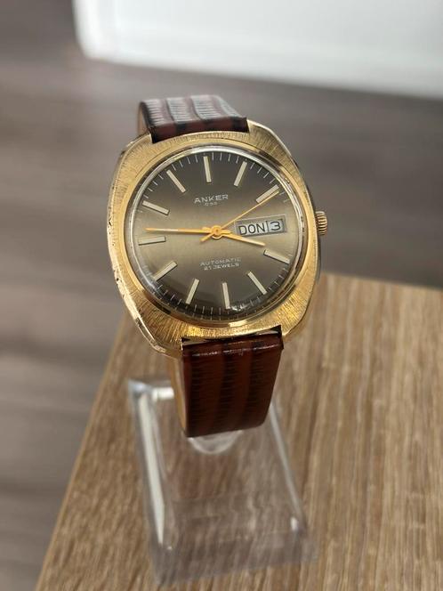 Herenhorloge vintage jaren 70, Sieraden, Tassen en Uiterlijk, Sporthorloges, Zo goed als nieuw, Android, Zwart, Ophalen of Verzenden