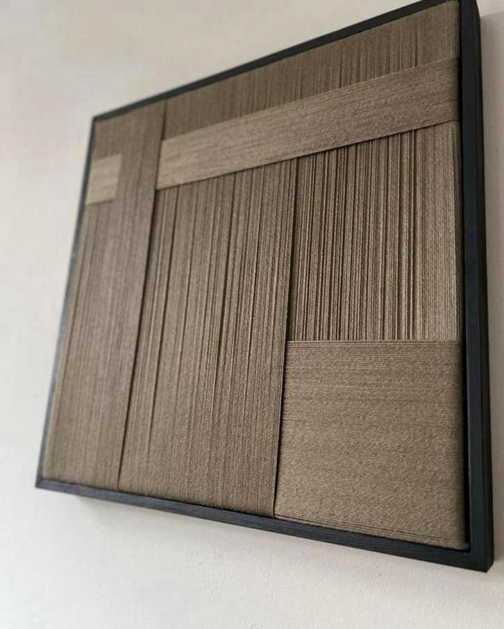 Geweven schilderij met touw, groen. Japandi, art. Nieuw! Nr2, Huis en Inrichting, Woonaccessoires | Wanddecoraties, Nieuw, Ophalen of Verzenden