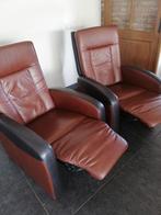 Relaxstoelen leer 2 stuks., Huis en Inrichting, Fauteuils, Ophalen, Zo goed als nieuw, Minder dan 75 cm, Leer