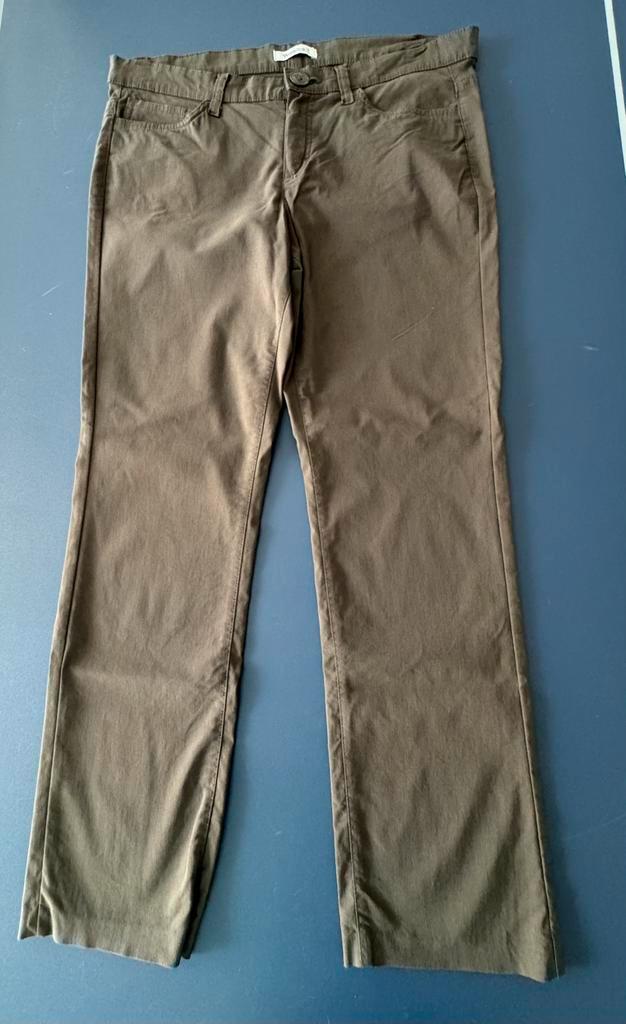 Ingekorte stretch broek 40 bruin groen c&a yessica, Kleding | Dames, Broeken en Pantalons, Gedragen, Maat 38/40 (M), Bruin, Lang