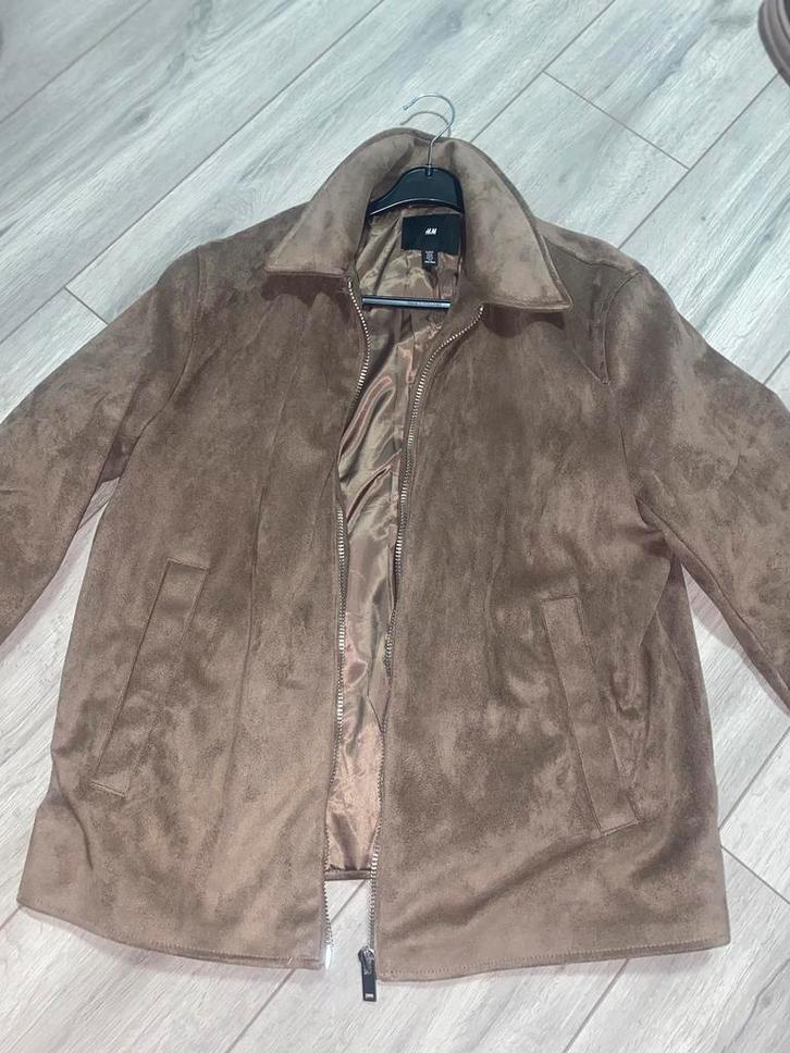 H&M bruine bomberjack suéde maat M, Kleding | Heren, Jassen | Winter, Zo goed als nieuw, Bruin, Ophalen of Verzenden