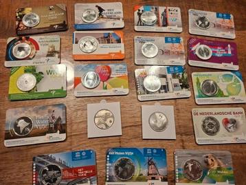 Collectie verzilverde 5 euro Herdenkingsmunten (19x) beschikbaar voor biedingen