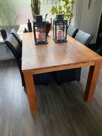 Teak houten eettafel, 4 tot 6 stoelen, Ophalen of Verzenden, Zo goed als nieuw