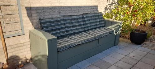 Tuinbank steigerhout met hocker, Tuin en Terras, Tuinbanken, Gebruikt, Hout, Ophalen of Verzenden