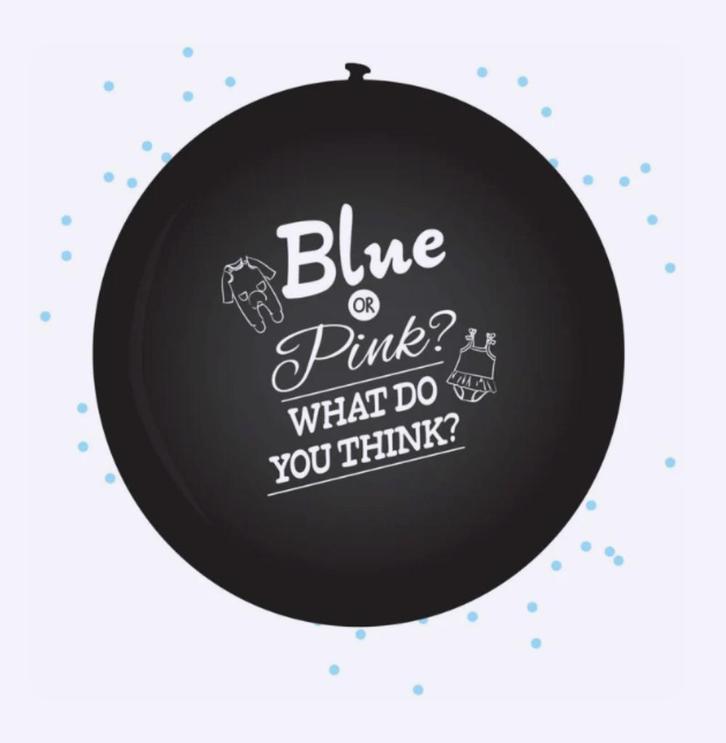 Gender Reveal Ballon Jongen 60cm, Hobby en Vrije tijd, Feestartikelen, Nieuw, Versiering, Geboorte of Huwelijk, Ophalen of Verzenden