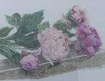 Super Roze / Rode Pioen Rozen Geborduurd en Ingelijst, Ophalen of Verzenden, Nieuw, Overige typen