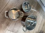 3x Tefal, 1x Sola steenpannen, Huis en Inrichting, Keuken | Potten en Pannen, Ophalen, Gebruikt, Inductieplaat, Pannenset