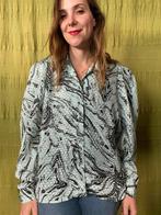 Vintage blouse - Jaren 90 - mintgroen - print - 40/L, Kleding | Dames, Blouses en Tunieken, Maat 38/40 (M), Ophalen of Verzenden