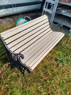 Tuinbank met metalen frame, Ophalen, Gebruikt, Hout
