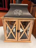 Houten Kandelaar met Metalen Details, Ophalen, Bruin, Zo goed als nieuw, Hout