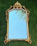 Antieke goudvergulde Italiaanse spiegel La Barge, Ophalen, 100 tot 150 cm, Zo goed als nieuw, Overige vormen