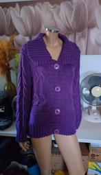Leuk warm paars gebreid vest van Miss Etam maat 42 44 XL, Paars, Maat 42/44 (L), Ophalen of Verzenden, Miss Etam