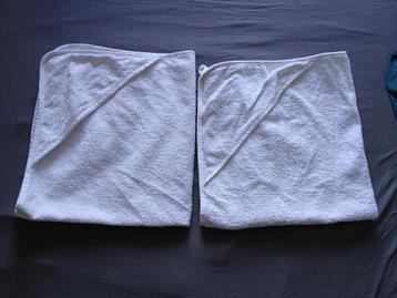 2 x badcape/omslagdoek effen wit beschikbaar voor biedingen