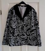 Creation Atelier vintage blazer grijs zwart fluweel 46 41007, ., Zwart, Maat 42/44 (L), Ophalen of Verzenden