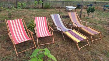 Vintage retro strandstoelen  beschikbaar voor biedingen