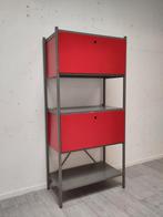 Vintage metalen Gispen kast 663 design Wim Rietveld kastje, 25 tot 50 cm, Minder dan 150 cm, 150 tot 200 cm, Gebruikt