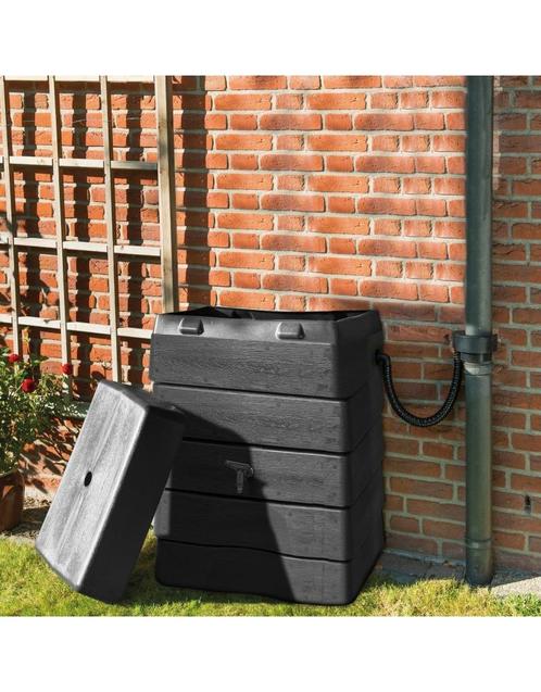 Regenton Muurtank 168 antraciet kompleet !!, Tuin en Terras, Regentonnen, Nieuw, Kunststof, 150 liter of meer, Met kraantje, Ophalen