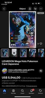 Zeer zeldzame Japanse Charizard en Mega Shiny Charizard, Hobby en Vrije tijd, Verzamelkaartspellen | Pokémon, Ophalen of Verzenden