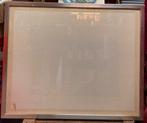 Grote verzilverde lijst met glas, Huis en Inrichting, Woonaccessoires | Lijsten, Ophalen of Verzenden, Gebruikt, Hout, 75 tot 100 cm