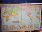 Vintage Schoolkaart wereldkaart map Wolters Noordhoff 1978, Antiek en Kunst, Antiek | Schoolplaten, Ophalen of Verzenden, Aardrijkskunde