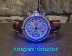 Breitling Chronomat 39mm, MOP dial, diamond bezel, 2 bandjes, Staal, Breitling, Polshorloge, Ophalen of Verzenden