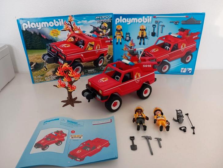 Playmobil 5616 Brandweerwagen met accessoires COMPLEET, Kinderen en Baby's, Speelgoed | Playmobil, Zo goed als nieuw, Complete set