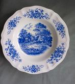 Sarreguemines Romantic, zes diepe borden, blauw wit,'50., Antiek en Kunst, Antiek | Servies los, Ophalen of Verzenden