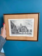 Vintage Houten lijst print van zwolle, Antiek en Kunst, Ophalen of Verzenden