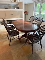 Windsor stoelen met tafel, Huis en Inrichting, Ophalen, Gebruikt, Bruin, Vijf, Zes of meer stoelen