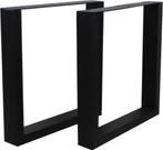 Set van 2 U-model tafelpoten - zwart metaal - NIEUW