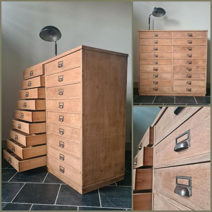 Oude Winkelkast, ladenkast, werkplaatskast, apothekerskast, Huis en Inrichting, Kasten | Ladekasten, Gebruikt, 100 tot 150 cm