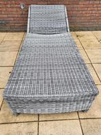 ligbed wicker Exterio met waterbestendig zwart kussen, Ophalen, Kunststof, Verstelbaar