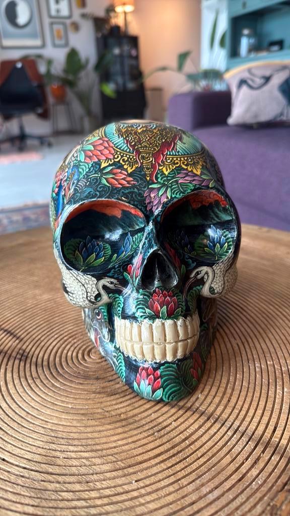 Handbeschilderde skull artwork!, Antiek en Kunst, Kunst | Designobjecten, Ophalen of Verzenden