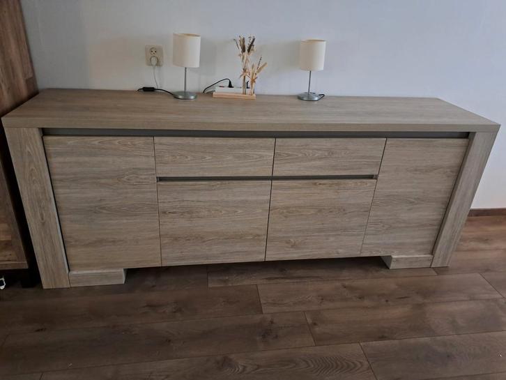 Dressoir Truffel Eiken Fineer - Veel Opbergruimte!, Huis en Inrichting, Kasten | Dressoirs, Gebruikt, 200 cm of meer, 50 tot 75 cm