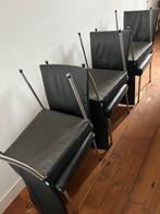 Leren stoelen, Huis en Inrichting, Ophalen, Gebruikt, Zwart, Leer