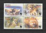 Ghana WWF leeuwen, Postzegels en Munten, Postzegels | Afrika, Ophalen of Verzenden, Postfris
