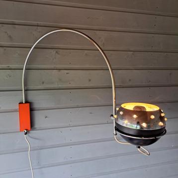 Vintage GEPO Amsterdam Wand Booglamp, Diamantjes, Jaren '60 beschikbaar voor biedingen