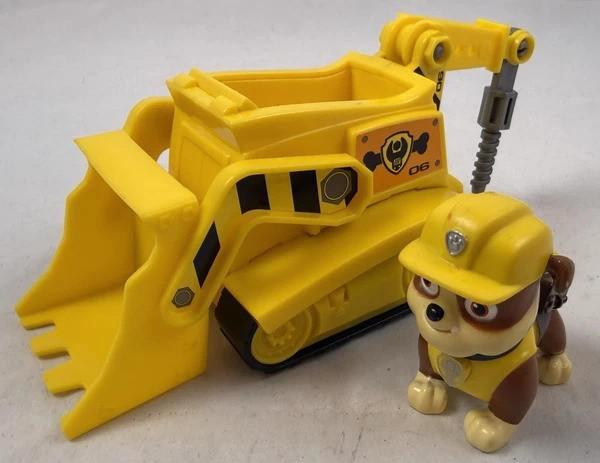 PAW Patrol Rubble Bulldozer graafmachine figuur met voertuig, Kinderen en Baby's, Speelgoed | Actiefiguren, Zo goed als nieuw
