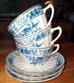 Blue Rose Theekopjes - Set van 3, Antiek en Kunst, Antiek | Servies compleet, Ophalen