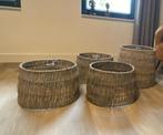 Set rotan/rieten lampenkappen, Ophalen, Zo goed als nieuw, Rond