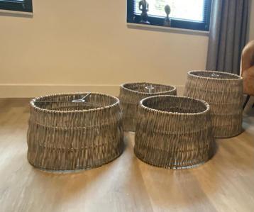 Set rotan/rieten lampenkappen beschikbaar voor biedingen