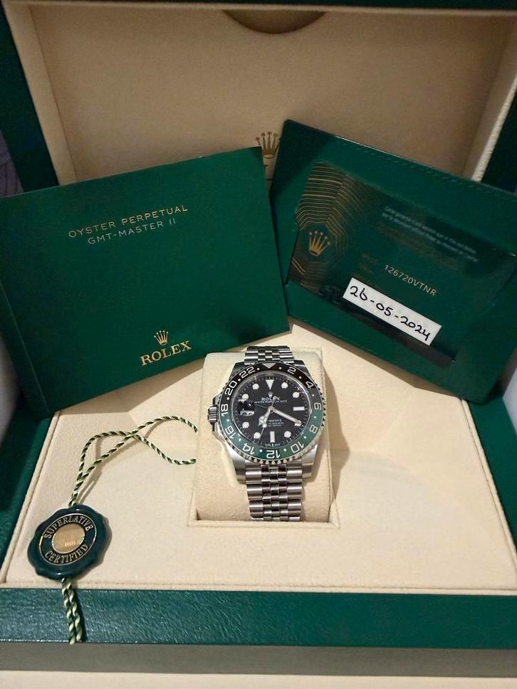 Rolex GMT-Master II 126720VTNR Groene Zwart Lunette (Sprite), Sieraden, Tassen en Uiterlijk, Horloges | Heren, Gebruikt, Polshorloge