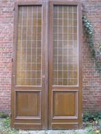 278hx151br Set hoge dubbele paneeldeuren met glas in lood, Antiek en Kunst, Ophalen