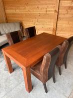 Eettafel 159x89x76cm incl. 4 stoelen, Huis en Inrichting, Ophalen, Gebruikt, 50 tot 100 cm, Vijf personen of meer