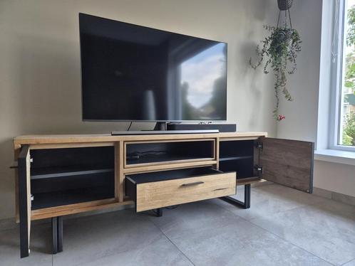 TV Kast Denmark - Eikenfineer en Metaal, Huis en Inrichting, Kasten | Televisiemeubels, Zo goed als nieuw, Minder dan 100 cm, 150 tot 200 cm