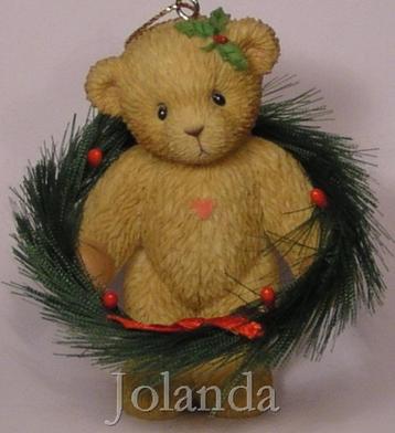 Cherished Teddies Ornament Bear with Wreath beschikbaar voor biedingen